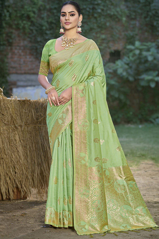 Pista-Green-Colour-Woven-Work-Silk-Traditional-Saree-VSSD1103347