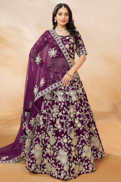 Purple Colour Art Silk Lehenga Choli