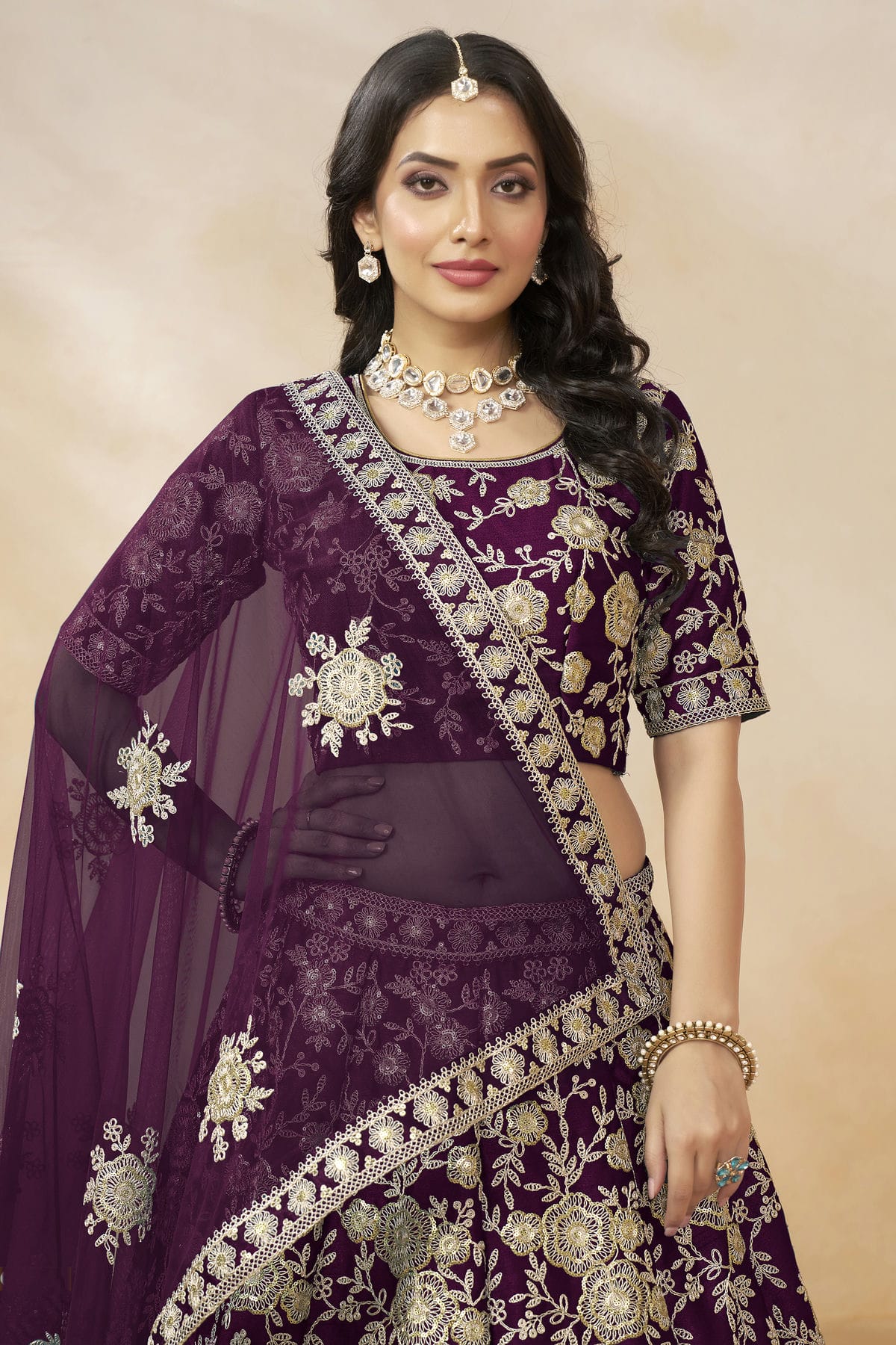 Purple Colour Art Silk Lehenga Choli