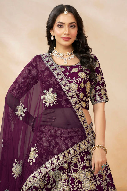 Purple Colour Art Silk Lehenga Choli