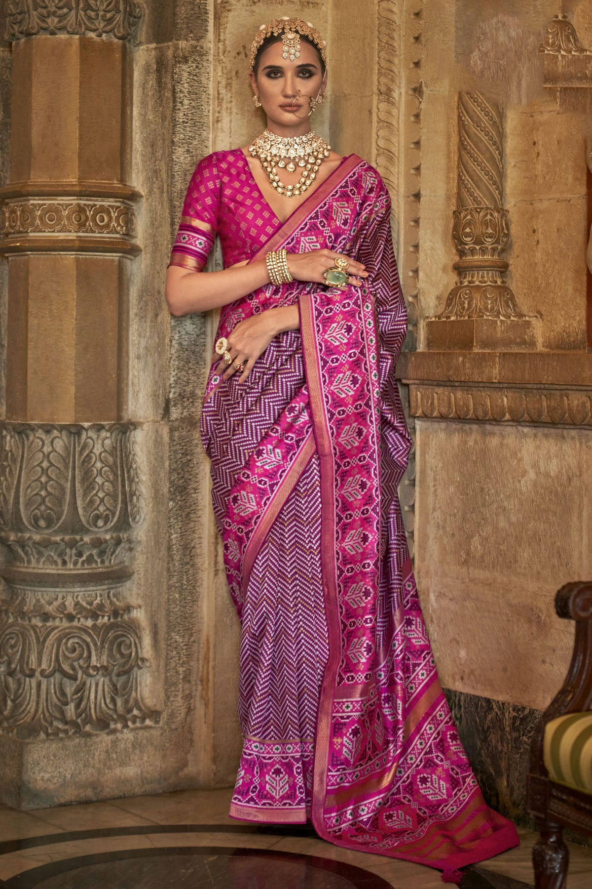 Purple Colour Banarasi Silk Saree