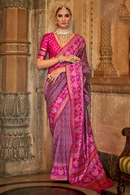 Purple Colour Banarasi Silk Saree