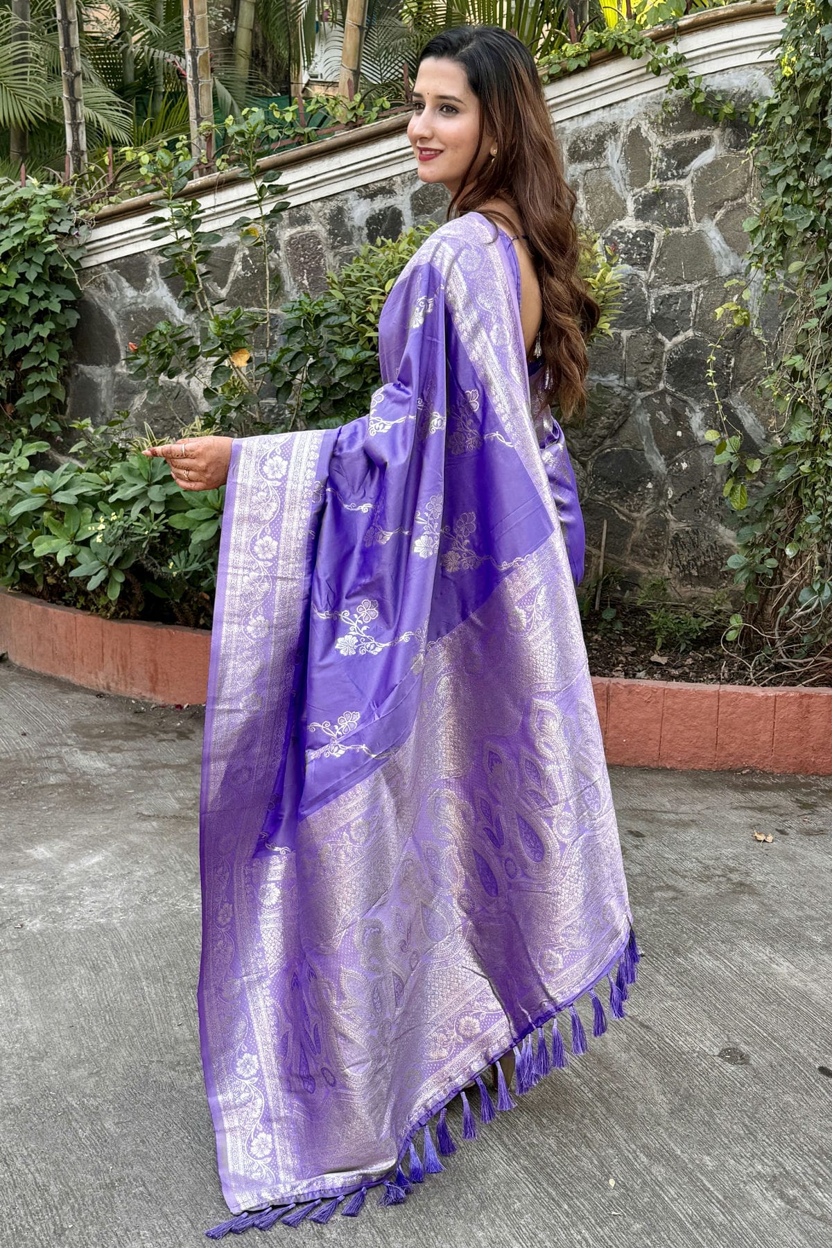 Purple Colour Banarasi Silk Traditional Saree