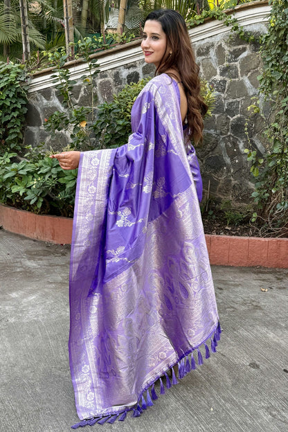 Purple Colour Banarasi Silk Traditional Saree VSSD1111937