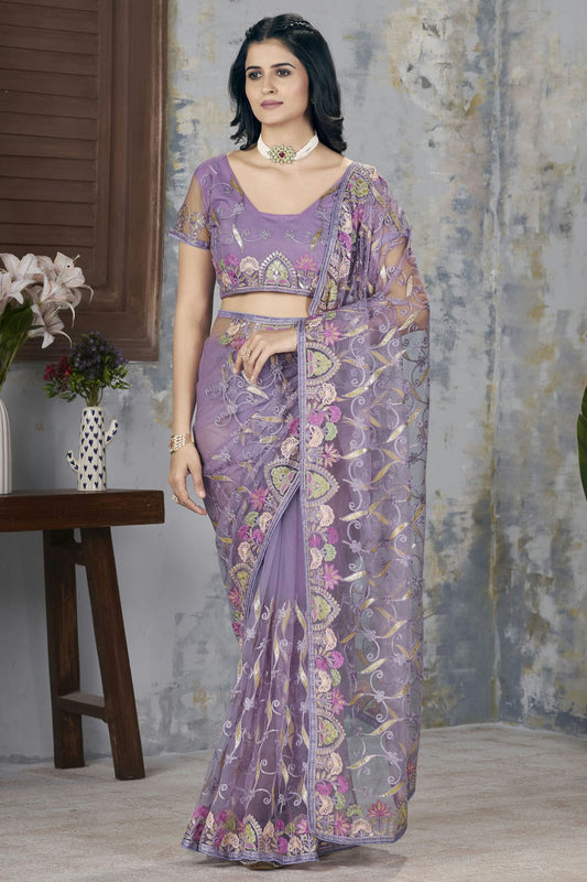 Purple-Colour-Butterfly-Net-Designer-Saree-VSSD1112565