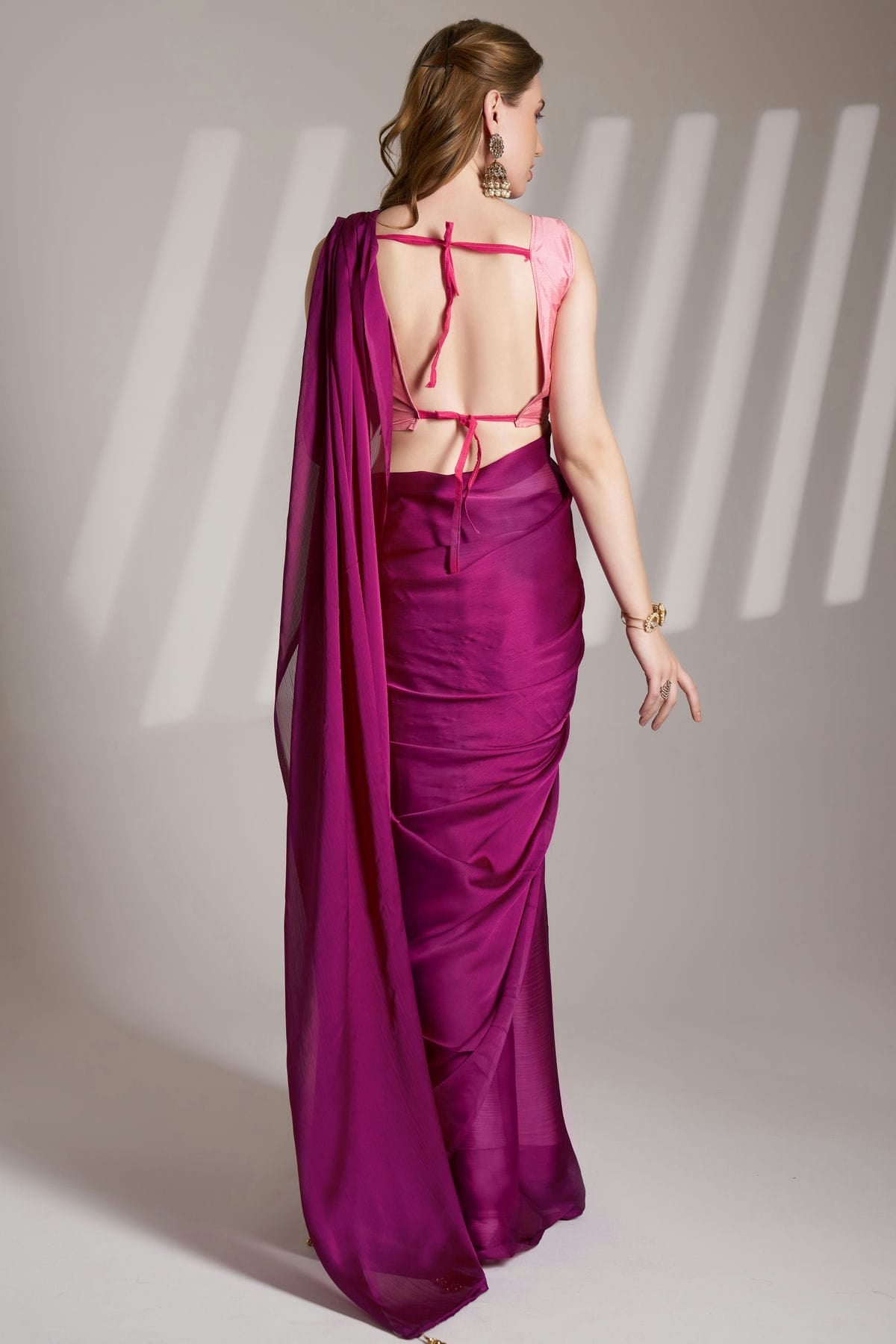 Purple Colour Chiffon Saree VSSD1112766