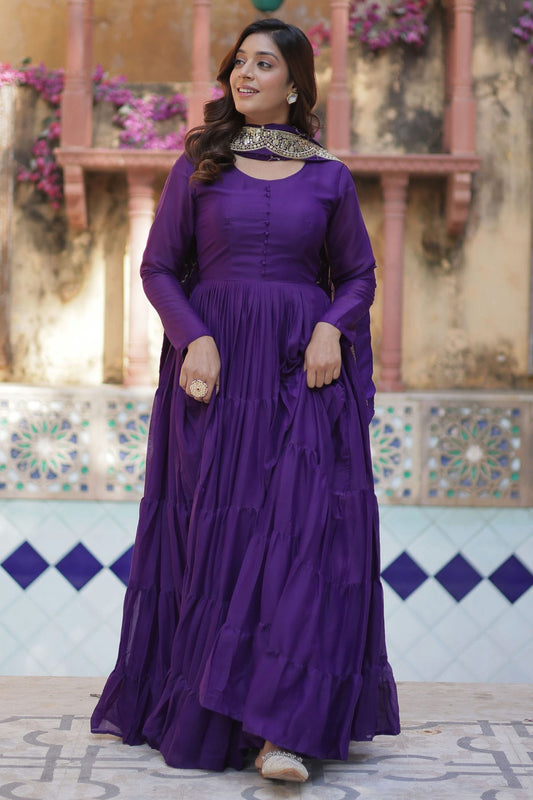 Purple-Colour-Faux-Georgette-Fabric-Stitched-Gown-VSGW1112371