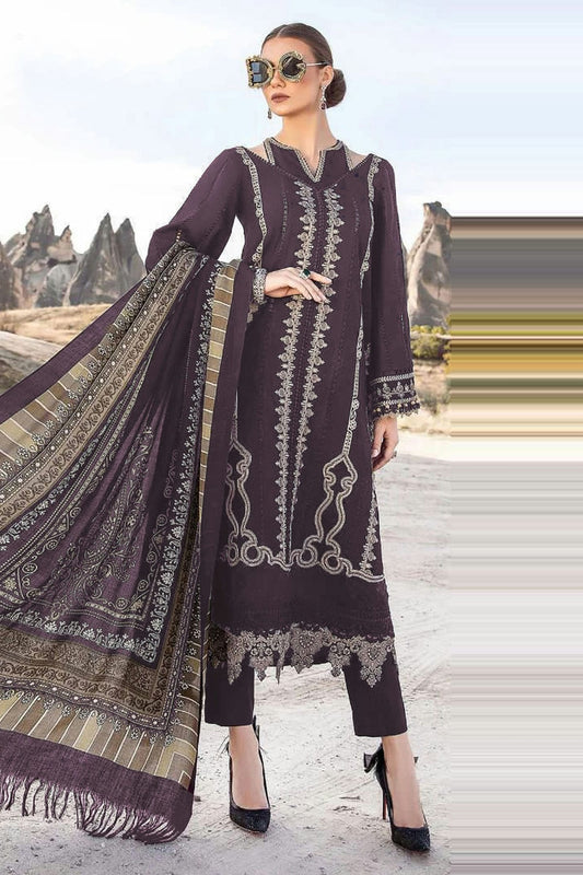 Purple Colour Faux Georgette Pakistani Suit