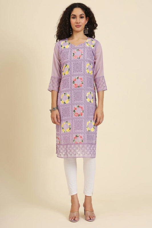 Purple Colour Georgette Kurti