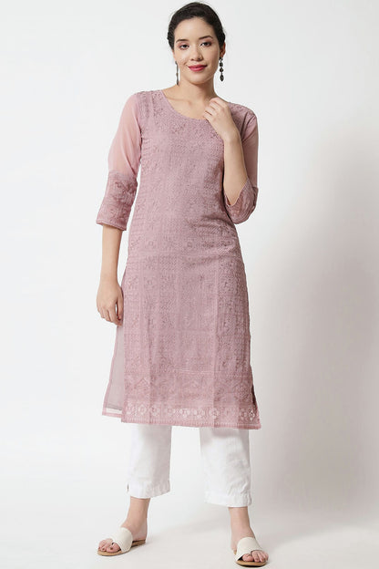 Purple Colour Georgette Kurti