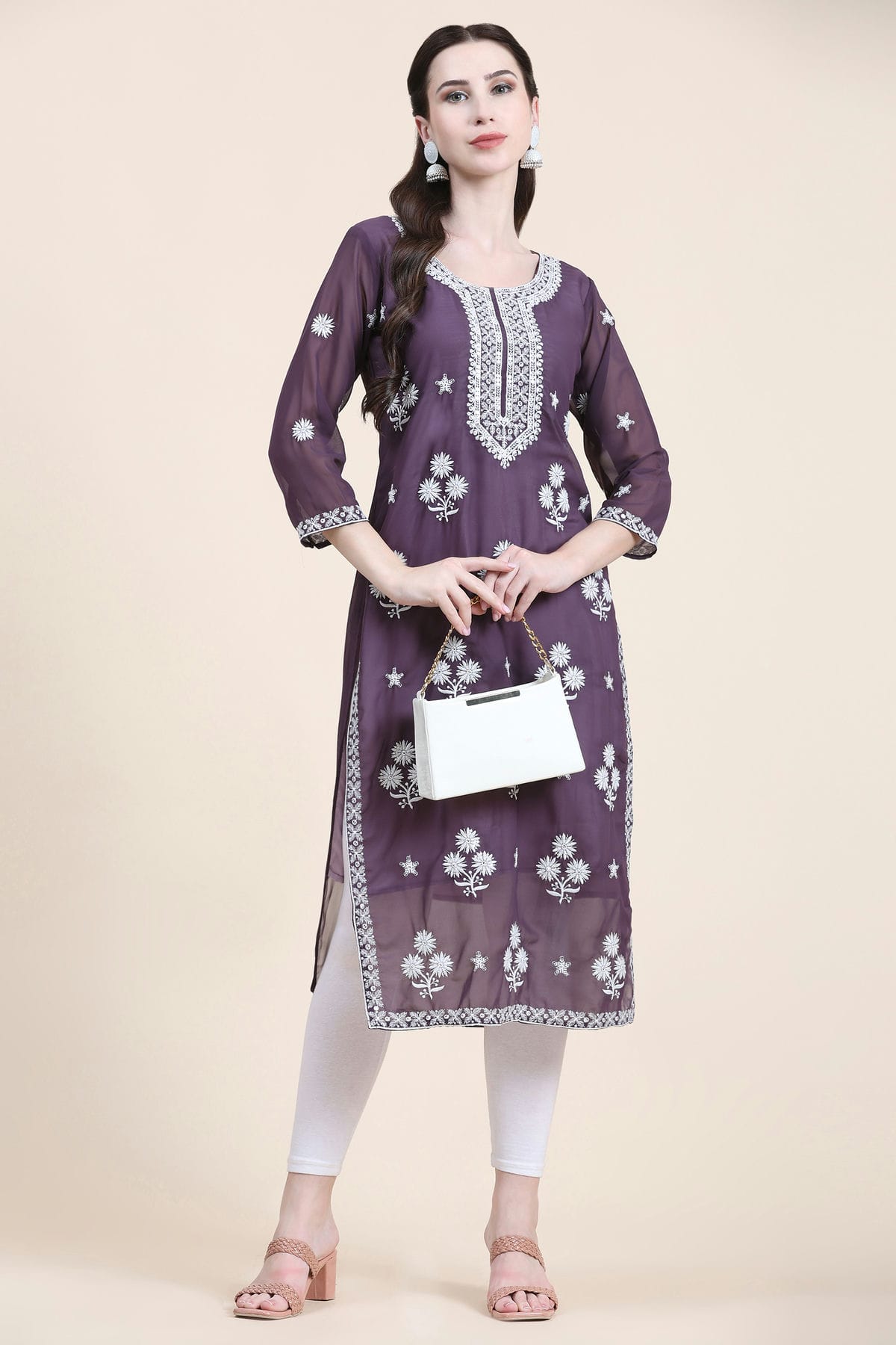 Purple Colour Georgette Kurti