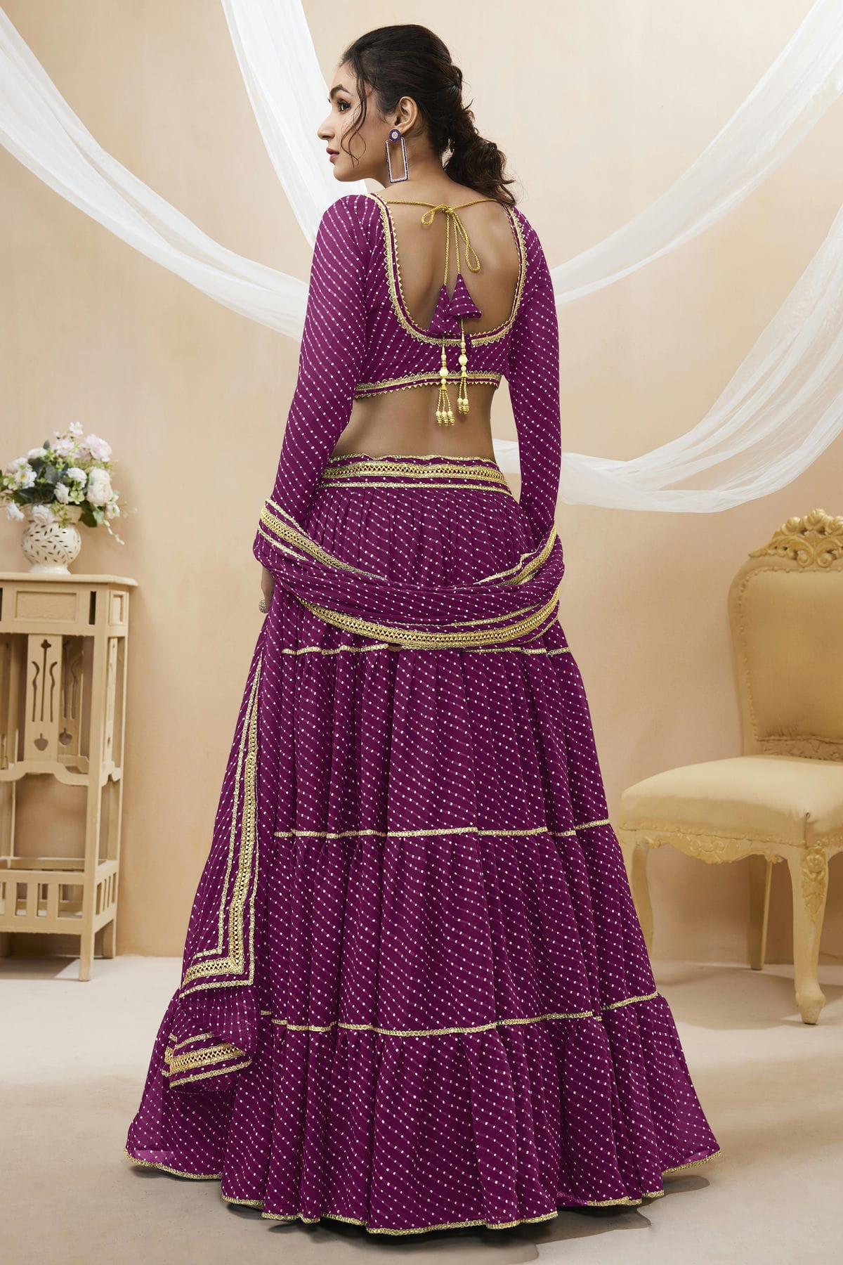 Purple Colour Georgette Lehenga Choli