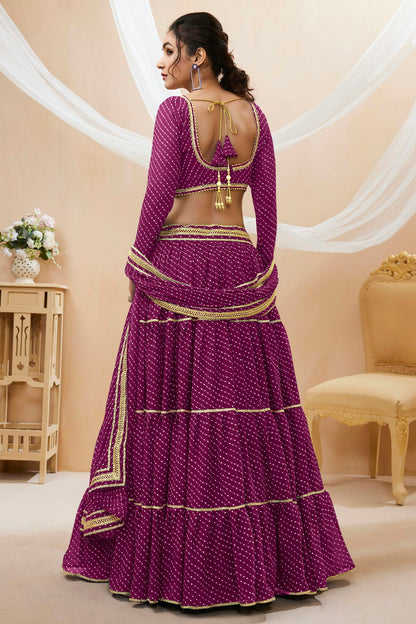 Purple Colour Georgette Lehenga Choli