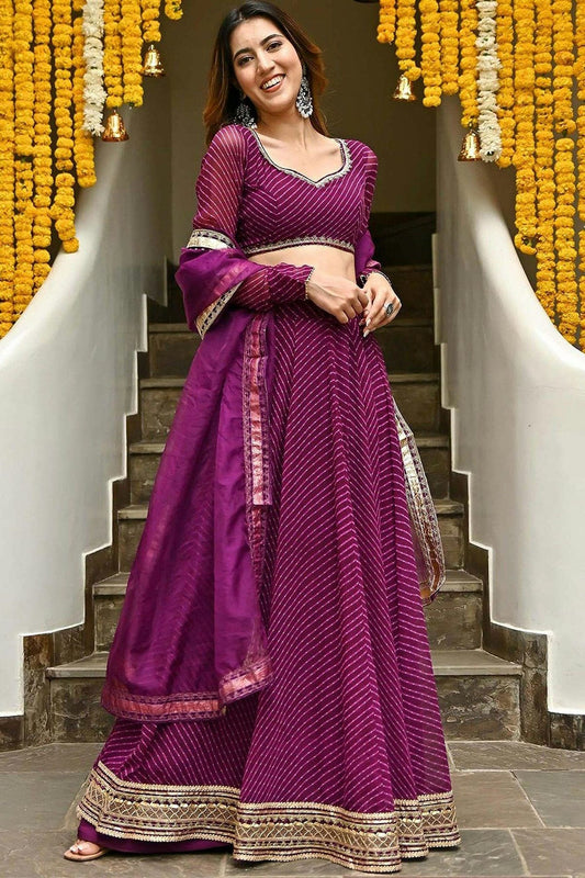 Purple Colour Georgette Lehenga Choli