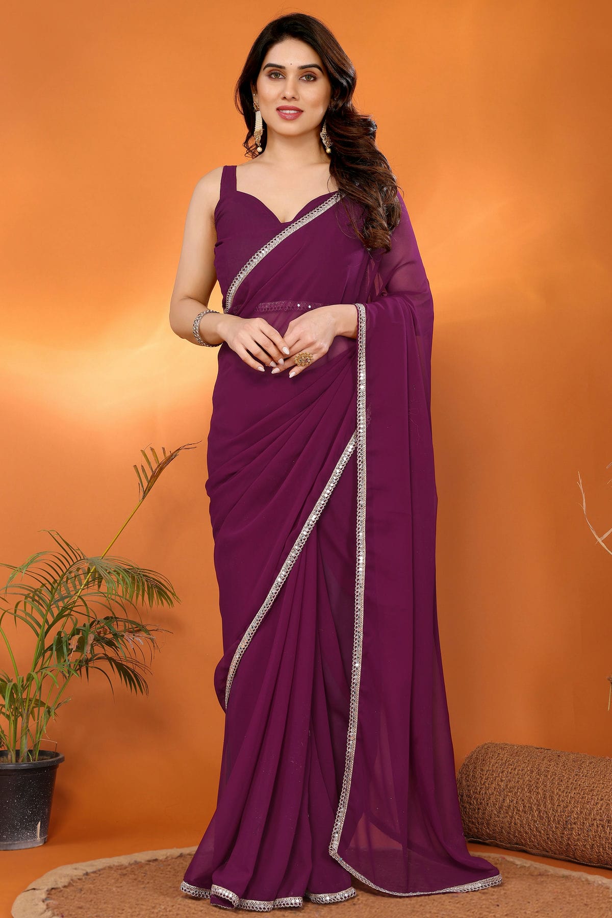 Purple-Colour-Georgette-Mirror-Work-Saree-VSSD1180222