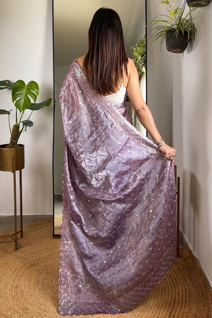 Purple Colour Jimmy Choo Designer Saree