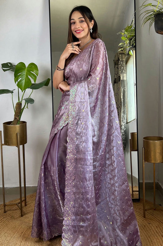 Purple Colour Jimmy Choo Designer Saree