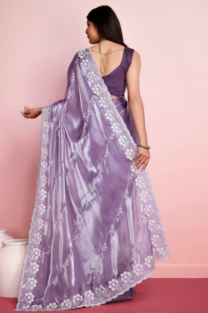 Purple Colour Jimmy Choo Saree