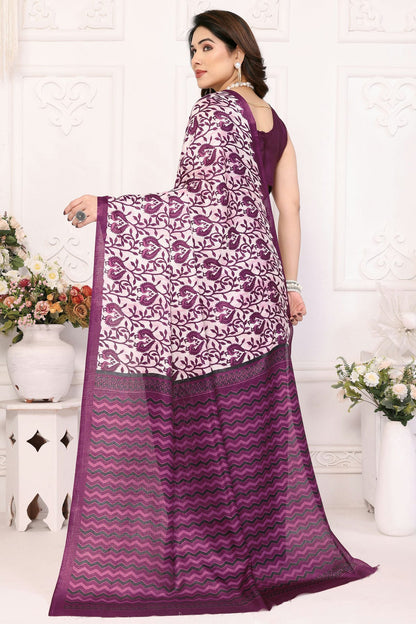 Purple Colour Khadi Saree VSSD1180206