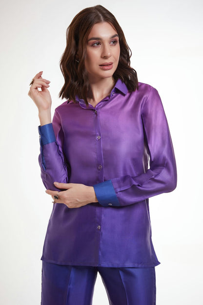 Purple Colour Modal Satin Top and Bottom VSTP1080917