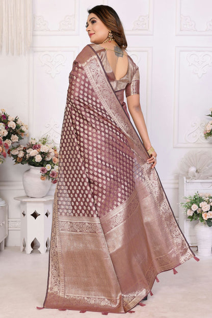 Purple Colour Organza Traditional Saree VSSD1112709