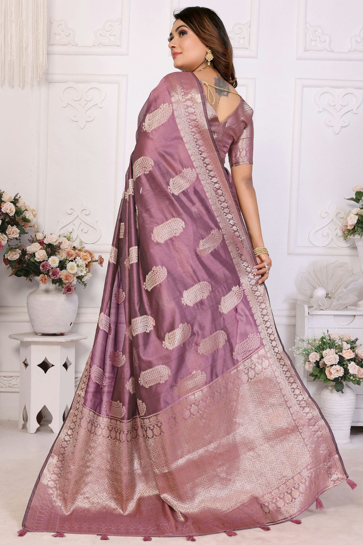 Purple Colour Organza Traditional Saree VSSD1112717