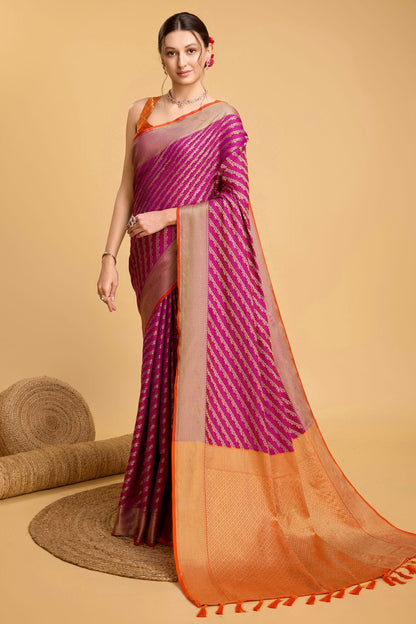 Purple Colour Patola Silk Saree