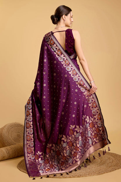 Purple Colour Silk Saree