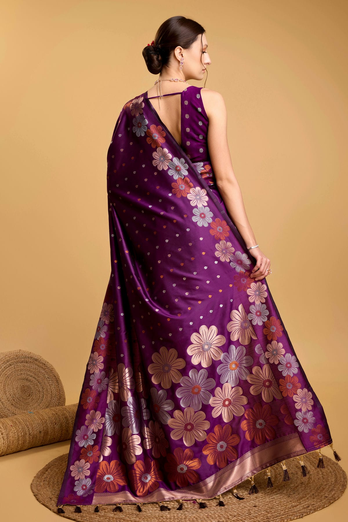 Purple Colour Silk Saree