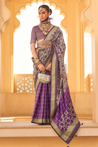 Purple Colour Silk Saree