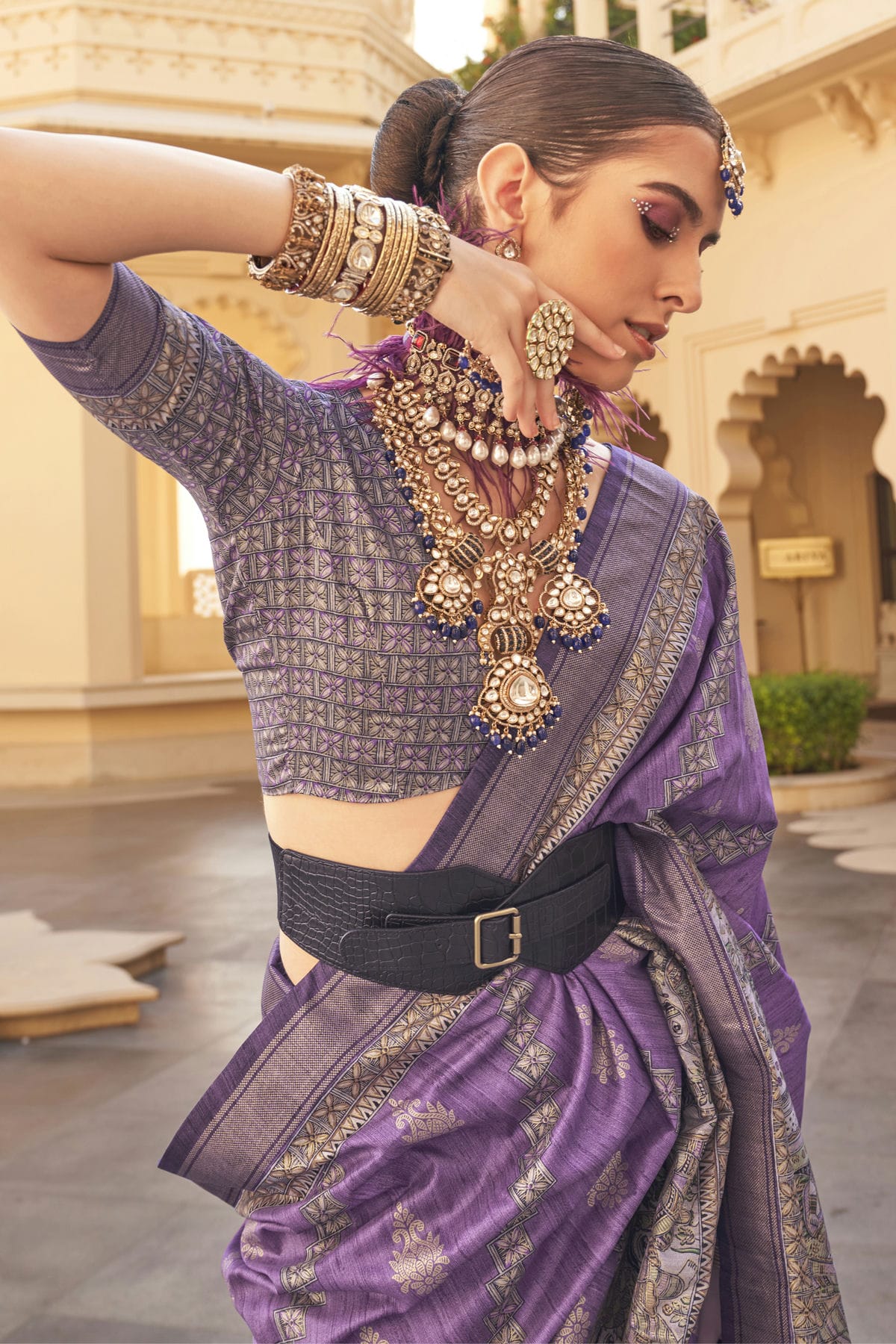 Purple Colour Silk Saree