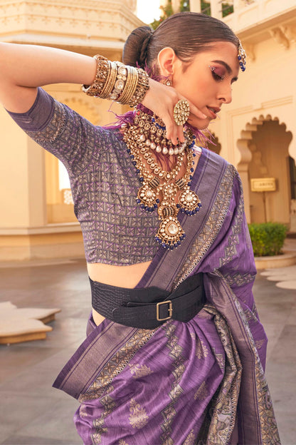 Purple Colour Silk Saree