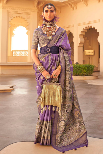 Purple Colour Silk Saree