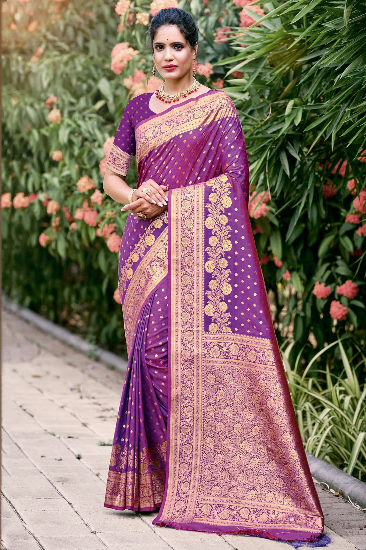 Purple Colour Silk Traditional Saree