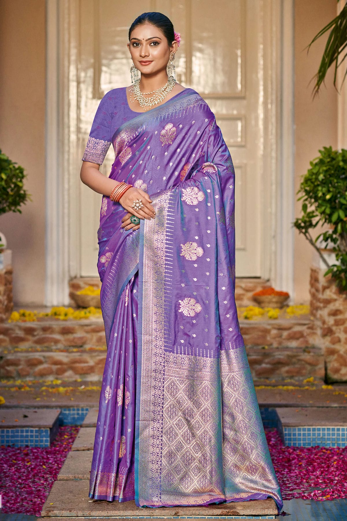 Purple Colour Silk Traditional Saree