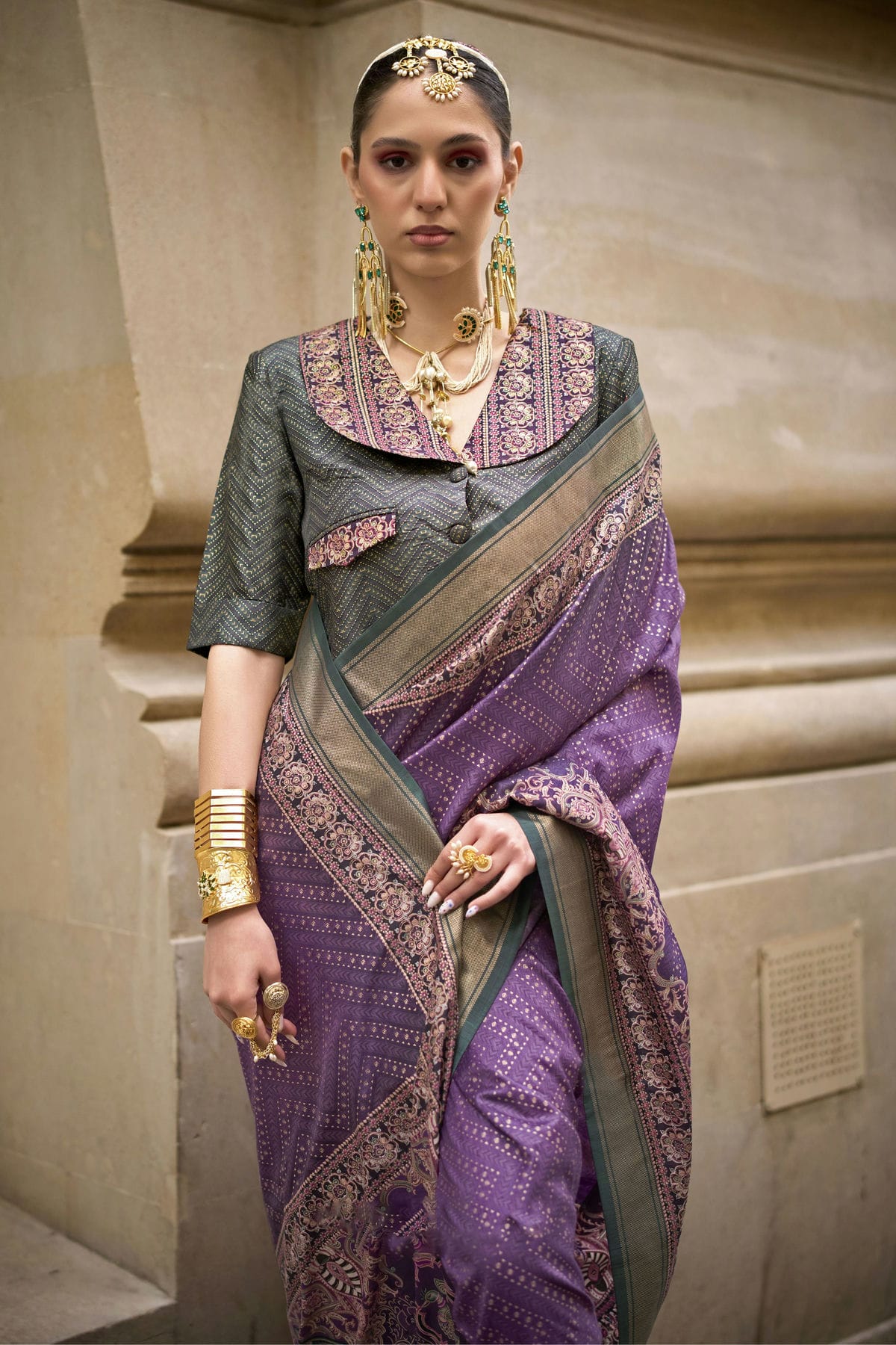 Purple Colour Silk Traditional Saree