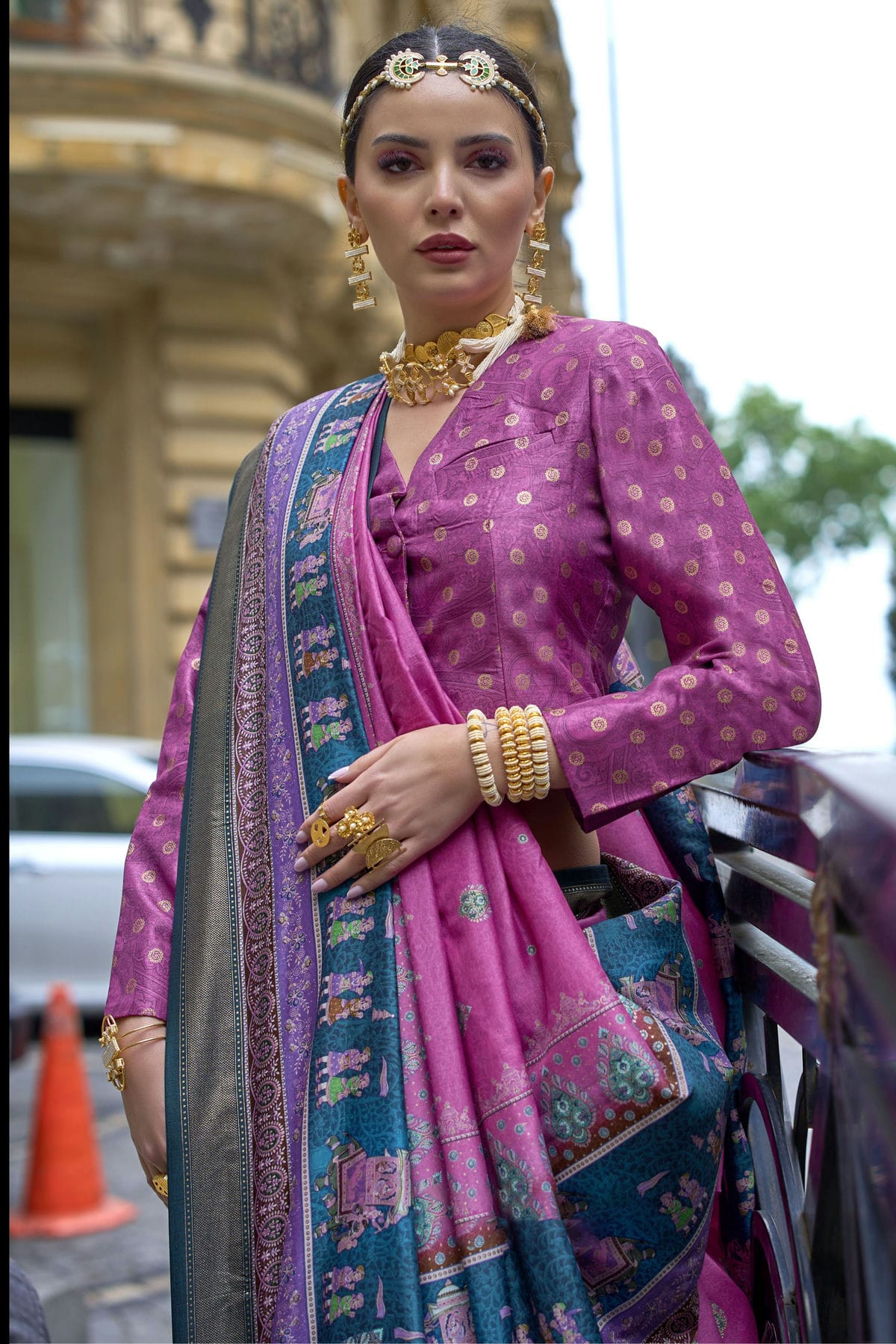 Purple Colour Silk Traditional Saree