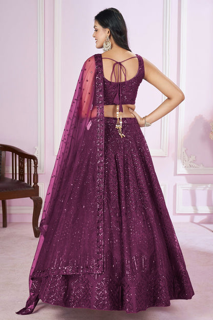 Purple Colour Soft Net Lehenga Choli