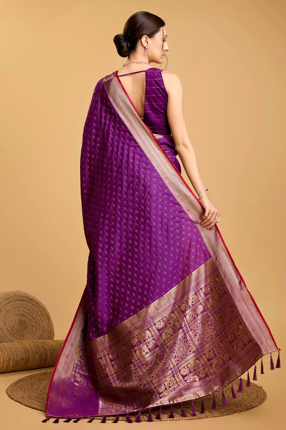 Purple Colour Soft Silk Saree