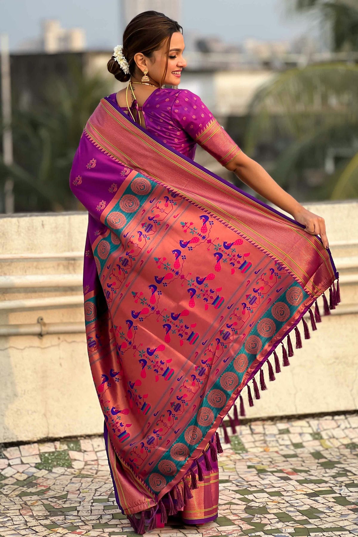 Purple Colour Soft Silk Traditional Saree