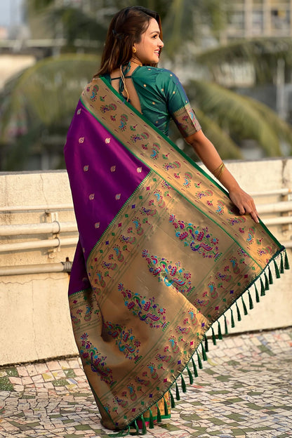 Purple Colour Soft Silk Traditional Saree