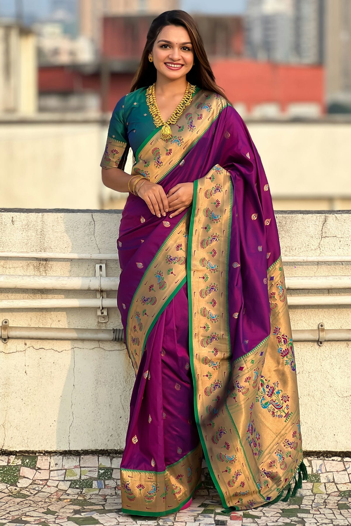 Purple Colour Soft Silk Traditional Saree