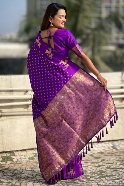 Purple Colour Soft Silk Traditional Saree VSSD1112648