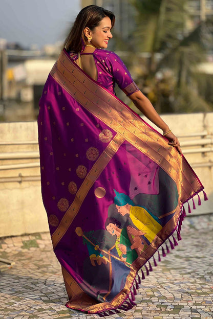 Purple Colour Soft Silk Traditional Saree VSSD1112681