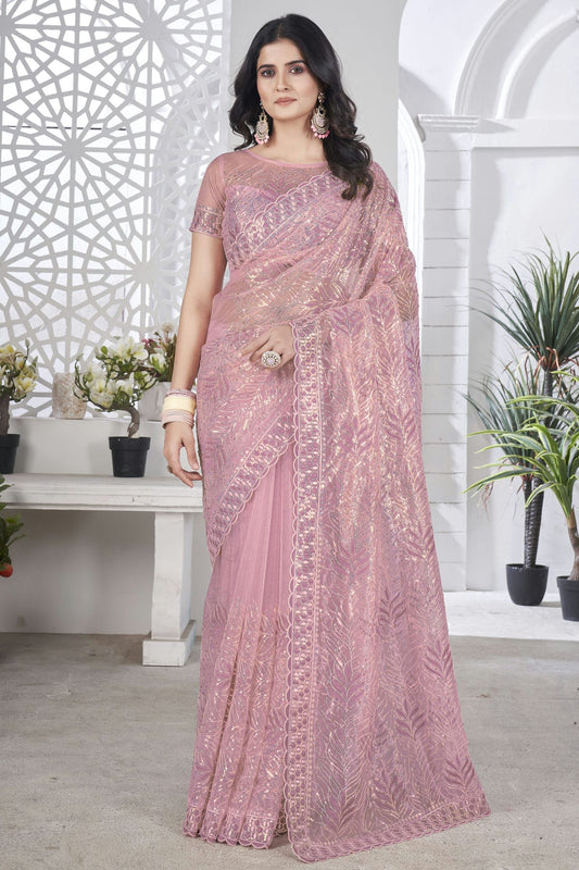 Purple-Colour-Tissue-Net-Designer-Saree-VSSD1112579