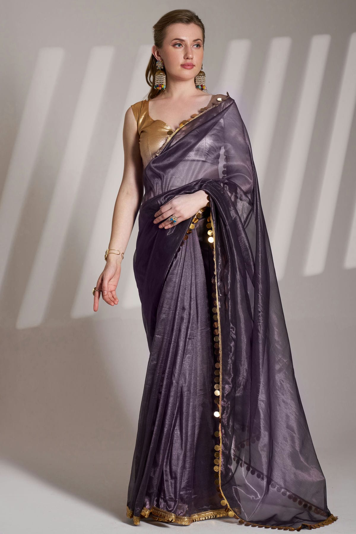 Purple-Colour-Twill-Net-Saree-VSSD1112740