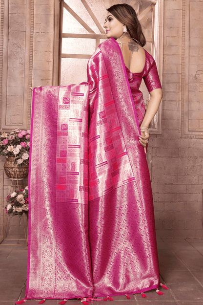 Purple Colour Woven Work Banarasi Chaturi Silk Traditional Saree VSSD1250276