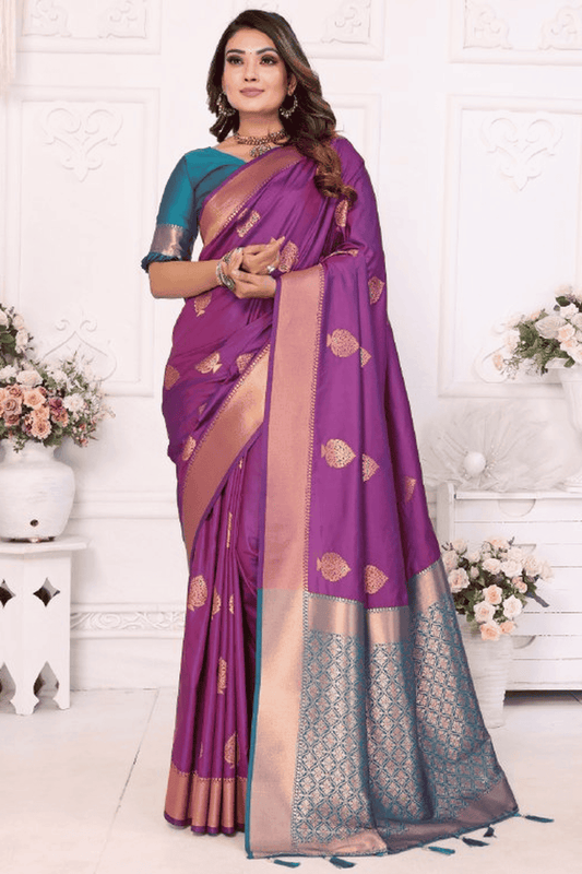 Purple-Colour-Woven-Work-Lichi-Soft-Silk-Traditional-Saree-VSSD1250315