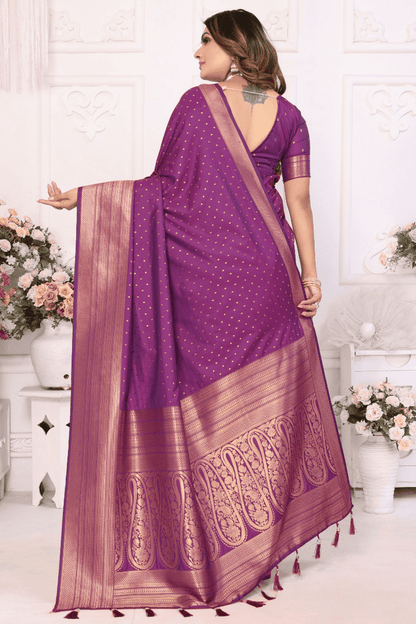 Purple Colour Woven Work Soft Silk Traditional Saree VSSD1250282