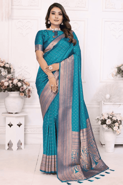 Rama-Blue-Colour-Woven-Work-Soft-Silk-Traditional-Saree-VSSD1250283